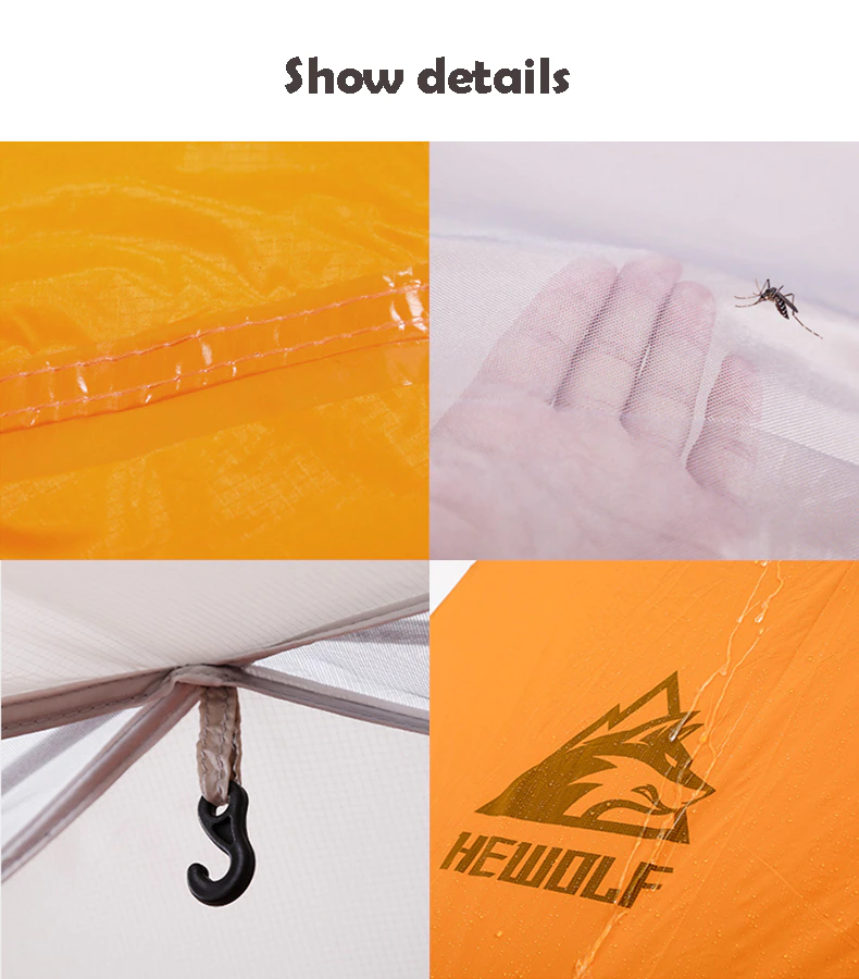 Cheap Goat Tents Hewolf Single Double Decker Double Door Rainstorm Tent High Mountain Snowfield Ultralight Camping Equipment Silicone Tent Tents 